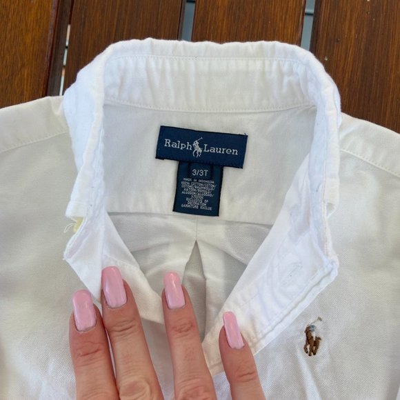 Ralph Lauren Boy's White Button Front Dress Shirt in Size 3 EUC - Picture 2 of 13